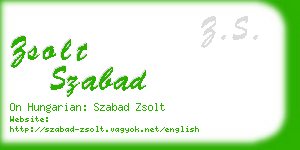 zsolt szabad business card